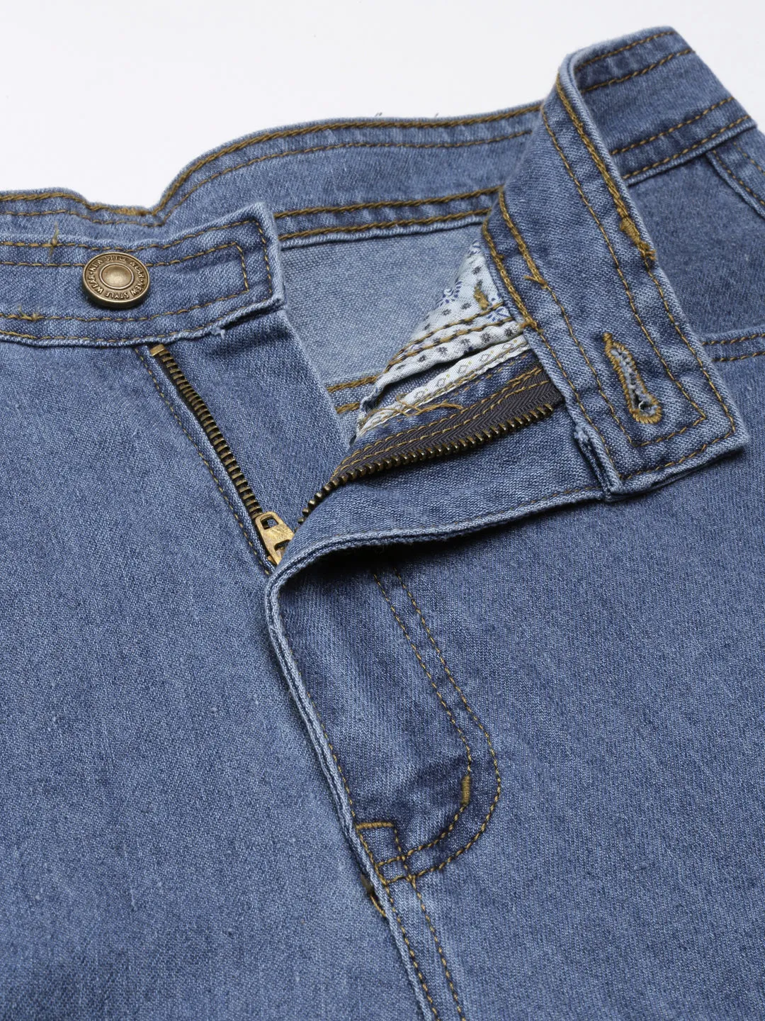 Women Blue Wide Leg Acid Wash Denim Stretchable Jeans