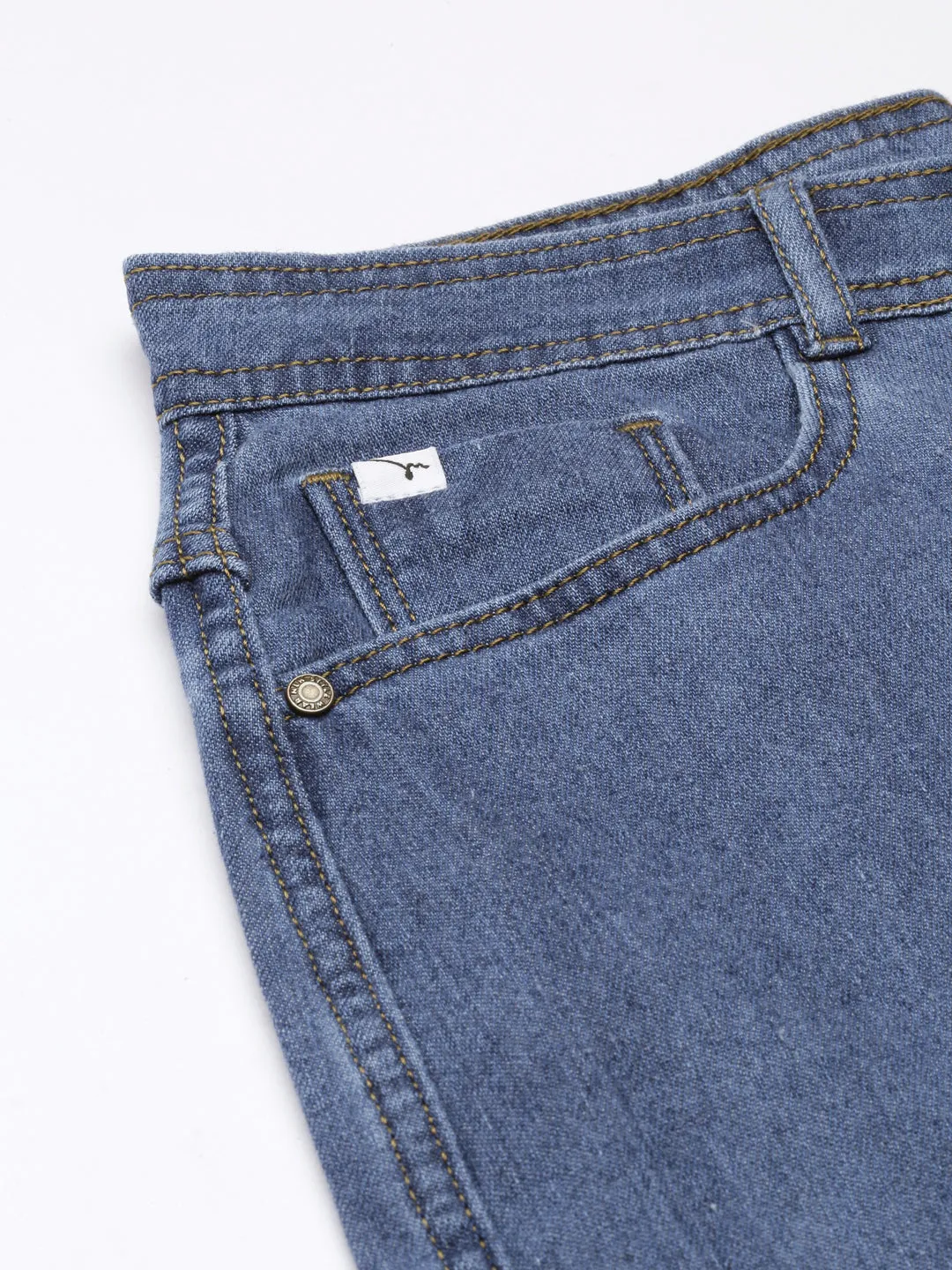 Women Blue Wide Leg Acid Wash Denim Stretchable Jeans