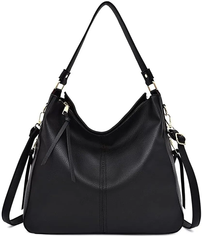 Women Handbag PU Leather Crossbody Bags Messenger Wallet Shoulder Hobo Bags with Detachable Shoulder Strap