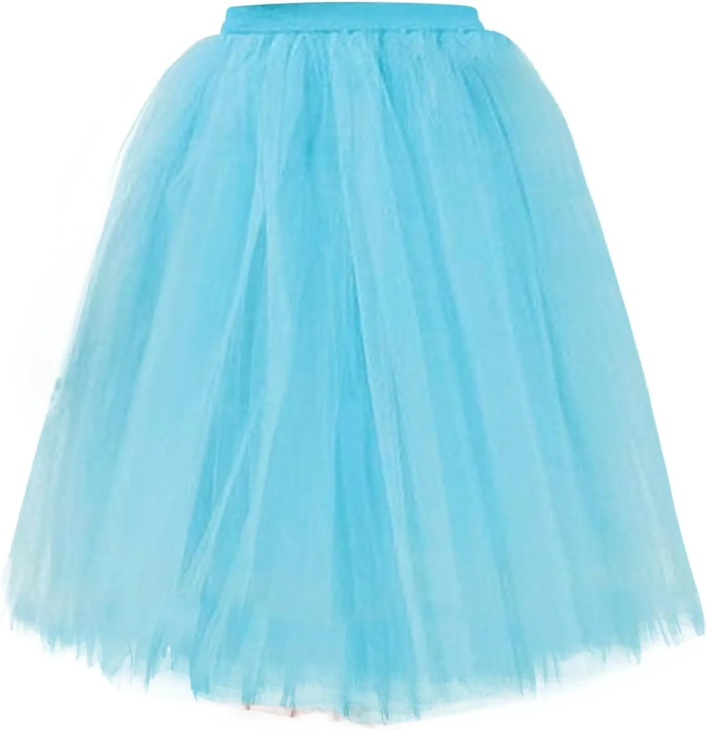 Women Midi Skirts Fashion High Knee Skirt Pleated Length Skirt Dancing Womens Adult Skirt A Line Tulle Skirts