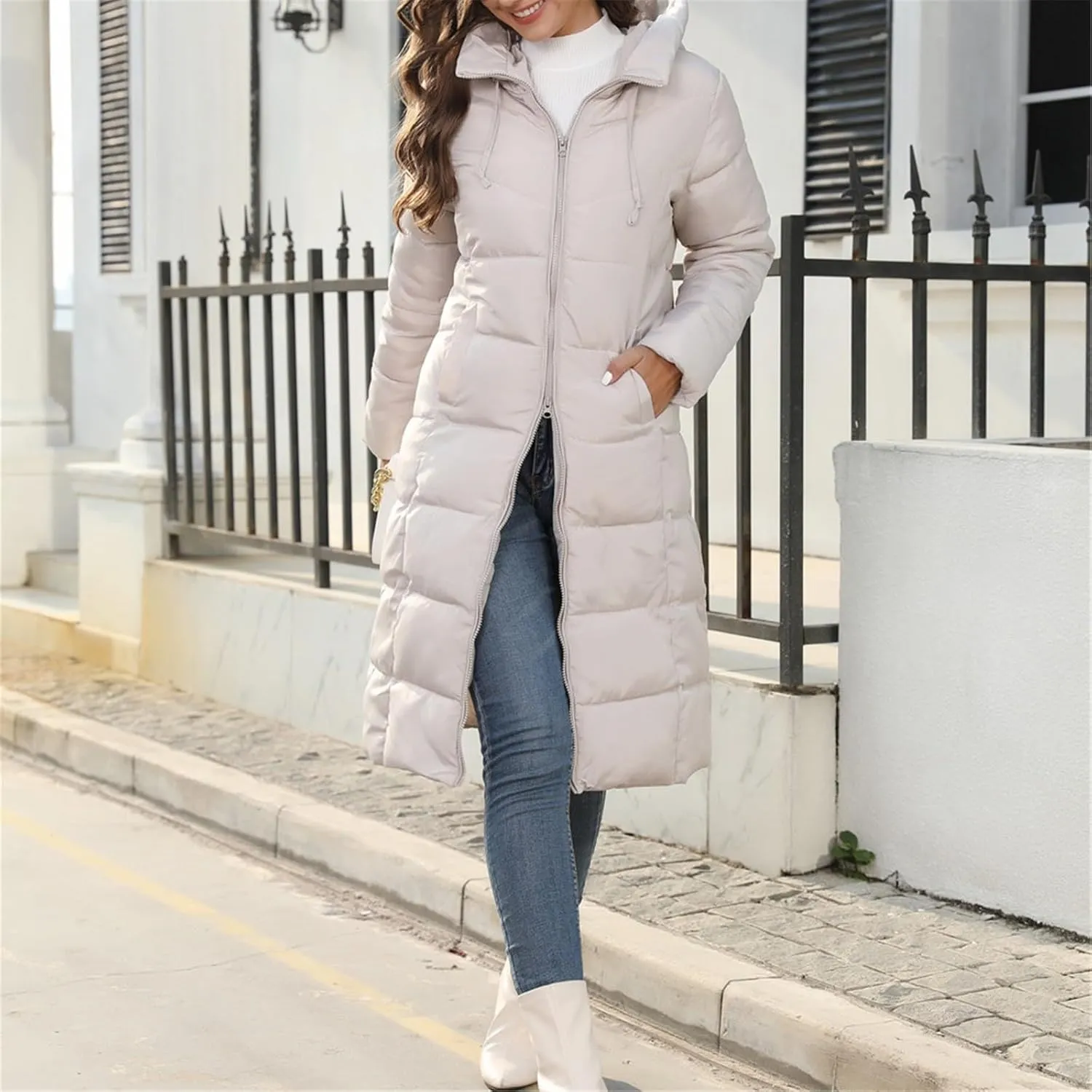 Womens 2024 Winter Fashion Clothes Puffer Jacket Lightweight Winter Coat Quilted Puffer Parka Coat Womens Winter