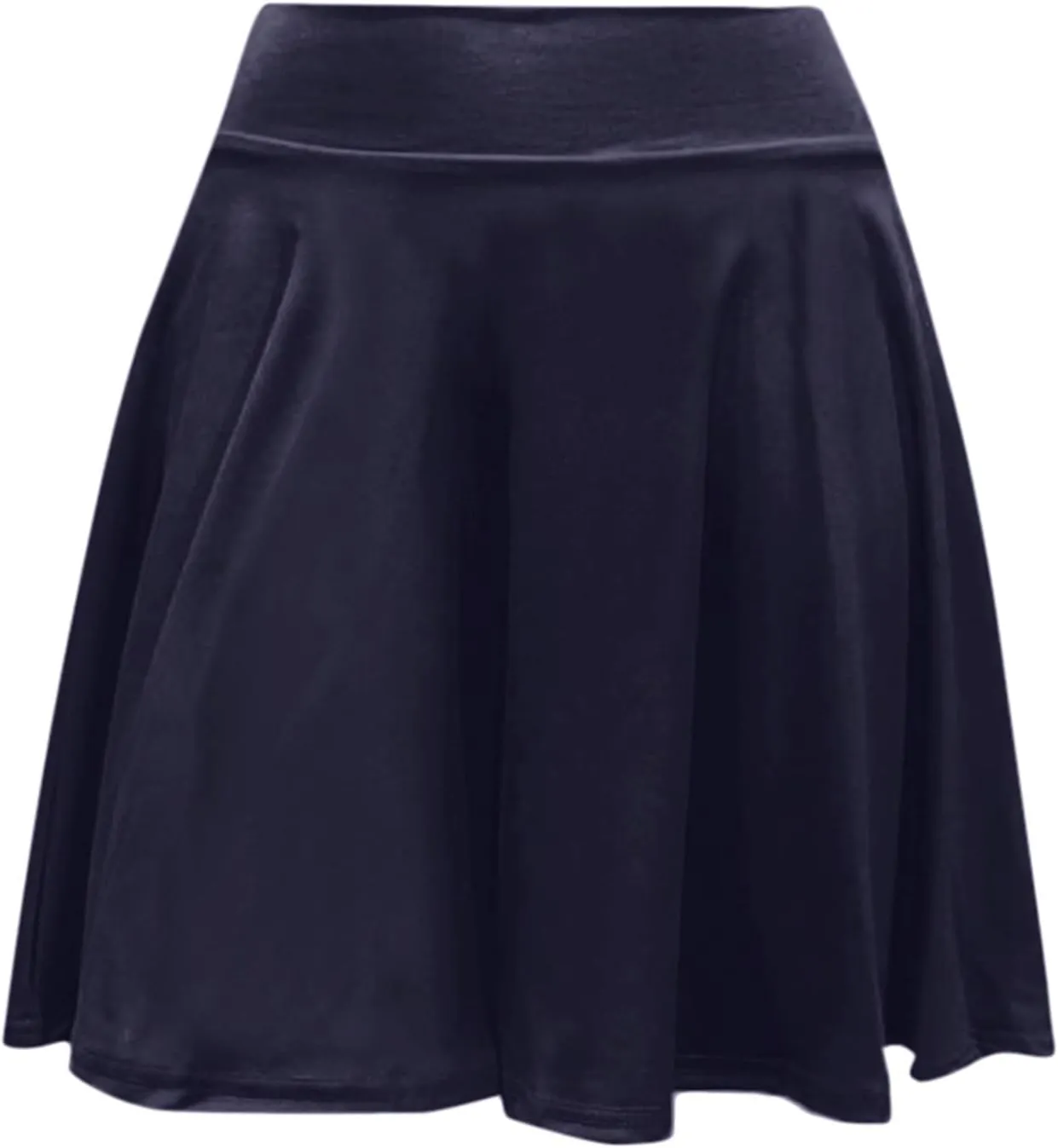 Women's Basic Mini Skirt Elastic High Waisted Casual Stretchy Pleated Skirts with Shorts A-Line Swing Short Dress
