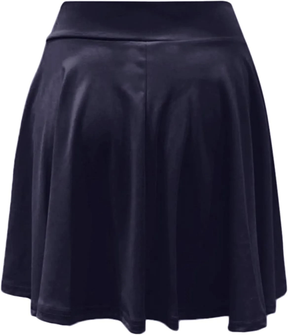 Women's Basic Mini Skirt Elastic High Waisted Casual Stretchy Pleated Skirts with Shorts A-Line Swing Short Dress