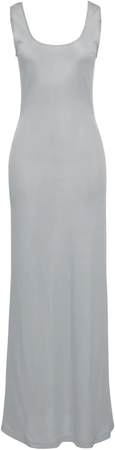 Womens Bodycon Dresses Plus Size Sleeveless Maxi Dress Elastic Solid Color Long Tank Sundress Summer Casual Outfits