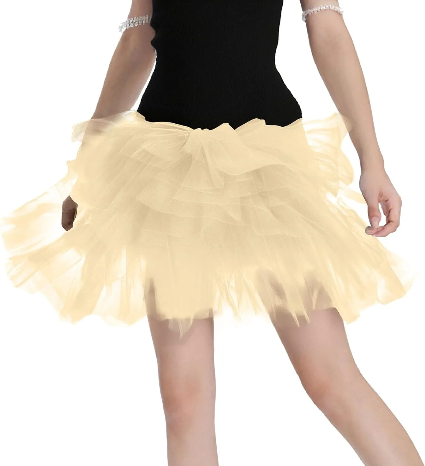 Women's Boho Skirts Summer Casual Loose Trendy Elastic High Waist Solid Color Party Dance Fluffy Short Skirt, S-L