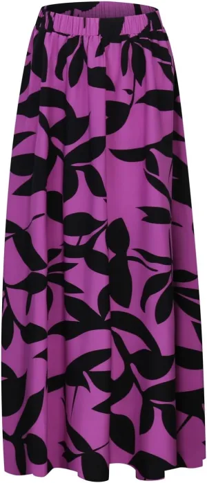 Women's Floral Maxi Skirt Summer Comfy Tiered Elastic High Waisted A-Line Flowy Swing Long Skirts for Women