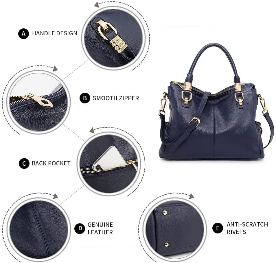 Womens Genuine Leather Purses and Handbags, Satchel Tote Shoulder Bag