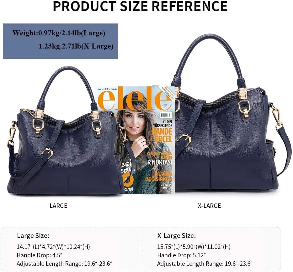 Womens Genuine Leather Purses and Handbags, Satchel Tote Shoulder Bag