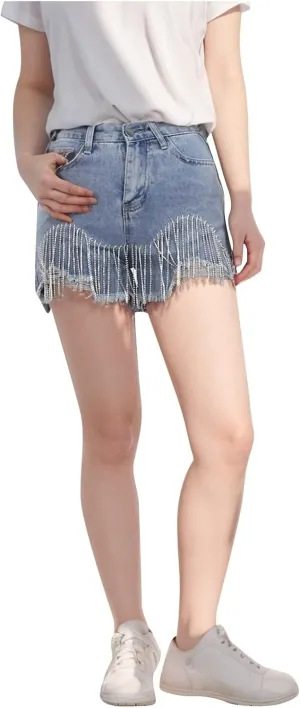 Women's High Waisted Denim Shorts Casual Ripped Summer Hot Short Jeans Raw Hem Stretchy Denim Jeans Shorts