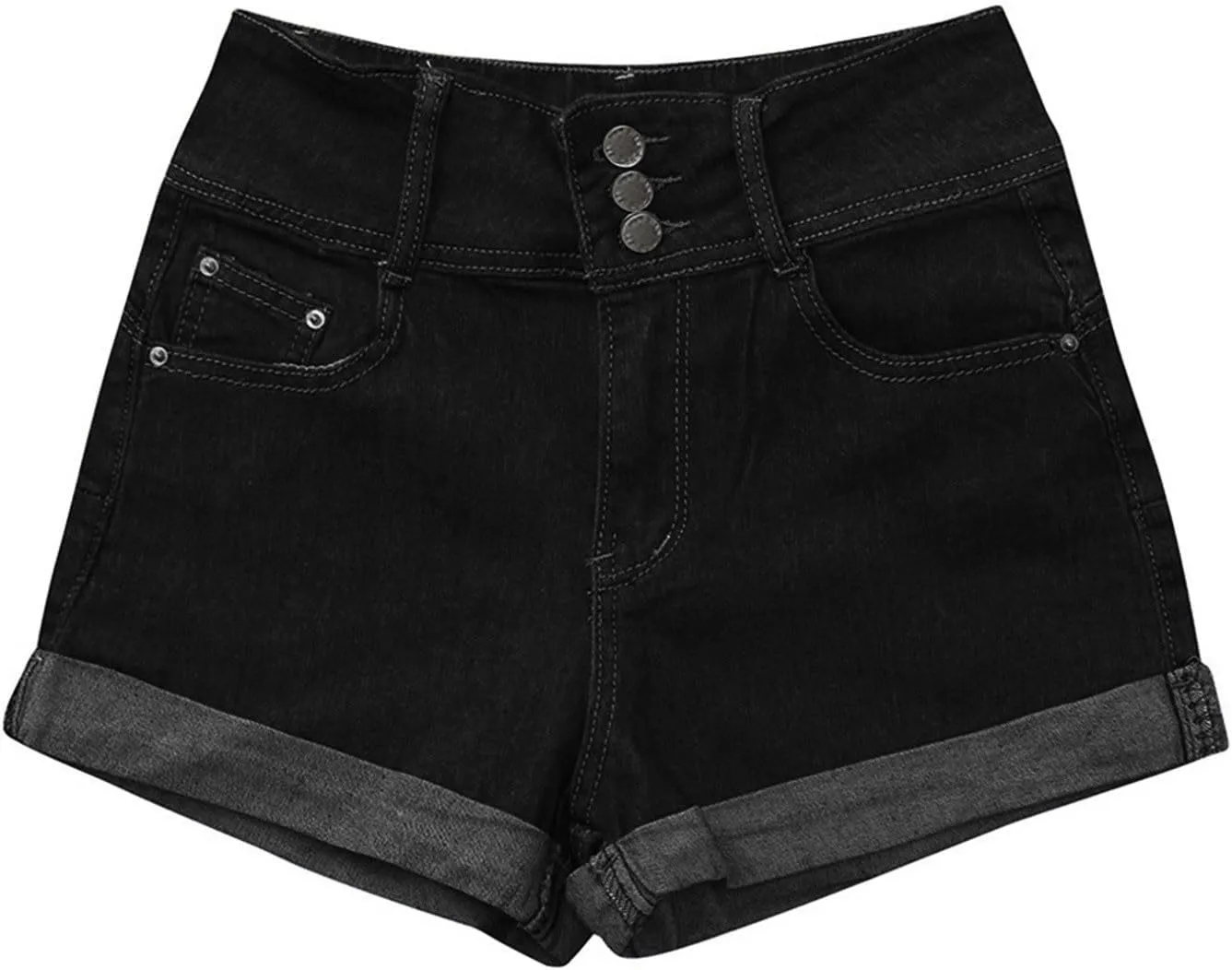 Women's High Waisted Denim Shorts Casual Ripped Summer Hot Short Jeans Raw Hem Stretchy Denim Jeans Shorts
