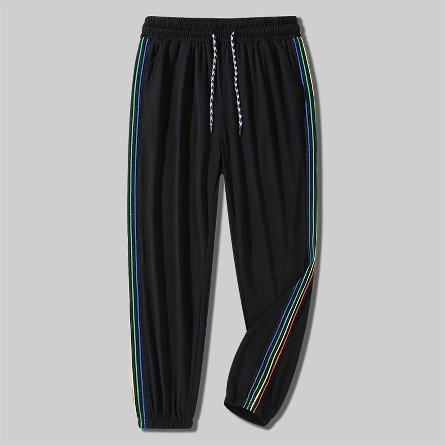 Women's Ice Silk Pants Stretch Lightweight Quick Dry Drawstring Elasticated High Waist Casual Pants Summer Trousers