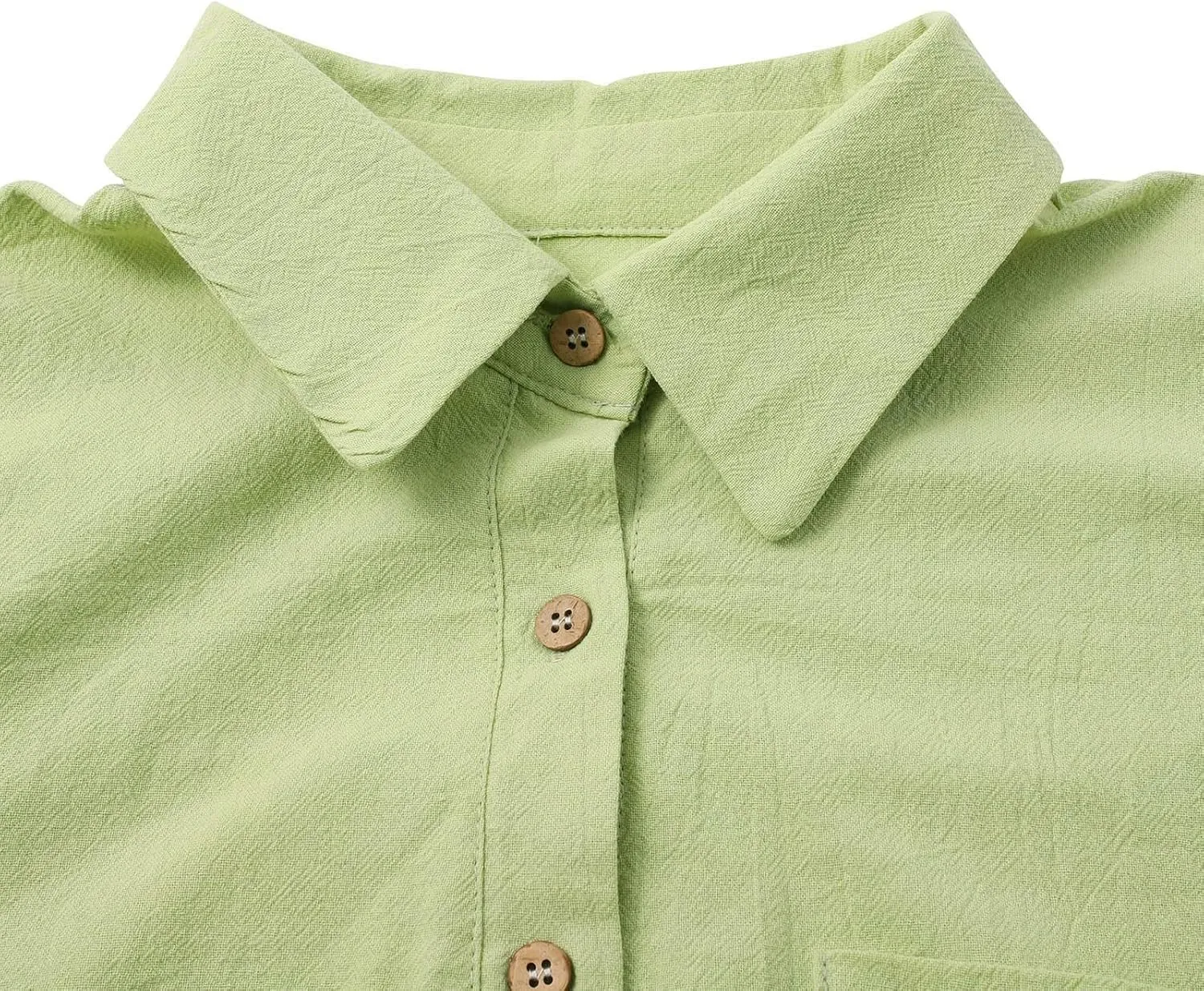 Womens Linen Button Down Shirts Long Sleeve Cotton Gauze Tops Floral Printed Casual Collared Loose Fit Blouses