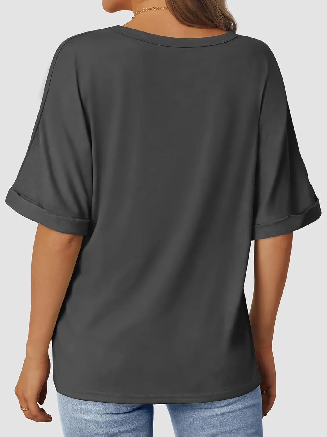 Women's Oversized T Shirts Short Sleeve Crewneck Summer Tops Casual Loose Basic Tee Shirts 2025 Trendy Clothes