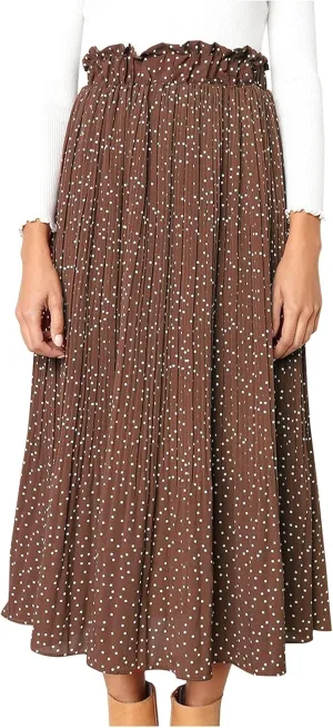 Women's Pleated Skirt Elegant High Skirt Dot Women's Pleated Midi Casual Waist Maxi Skirts Tennis Skirt with
