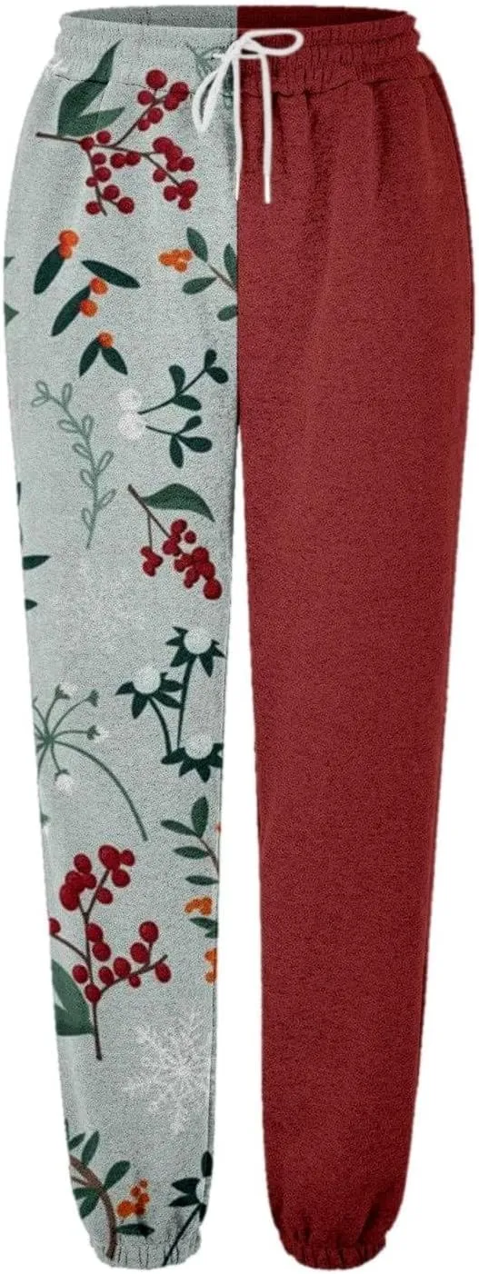 Women's Sequin Classic Pant Fashion Women's Loose Sequins Pumpkin Floral Casual Pants Side Casual Party Disco