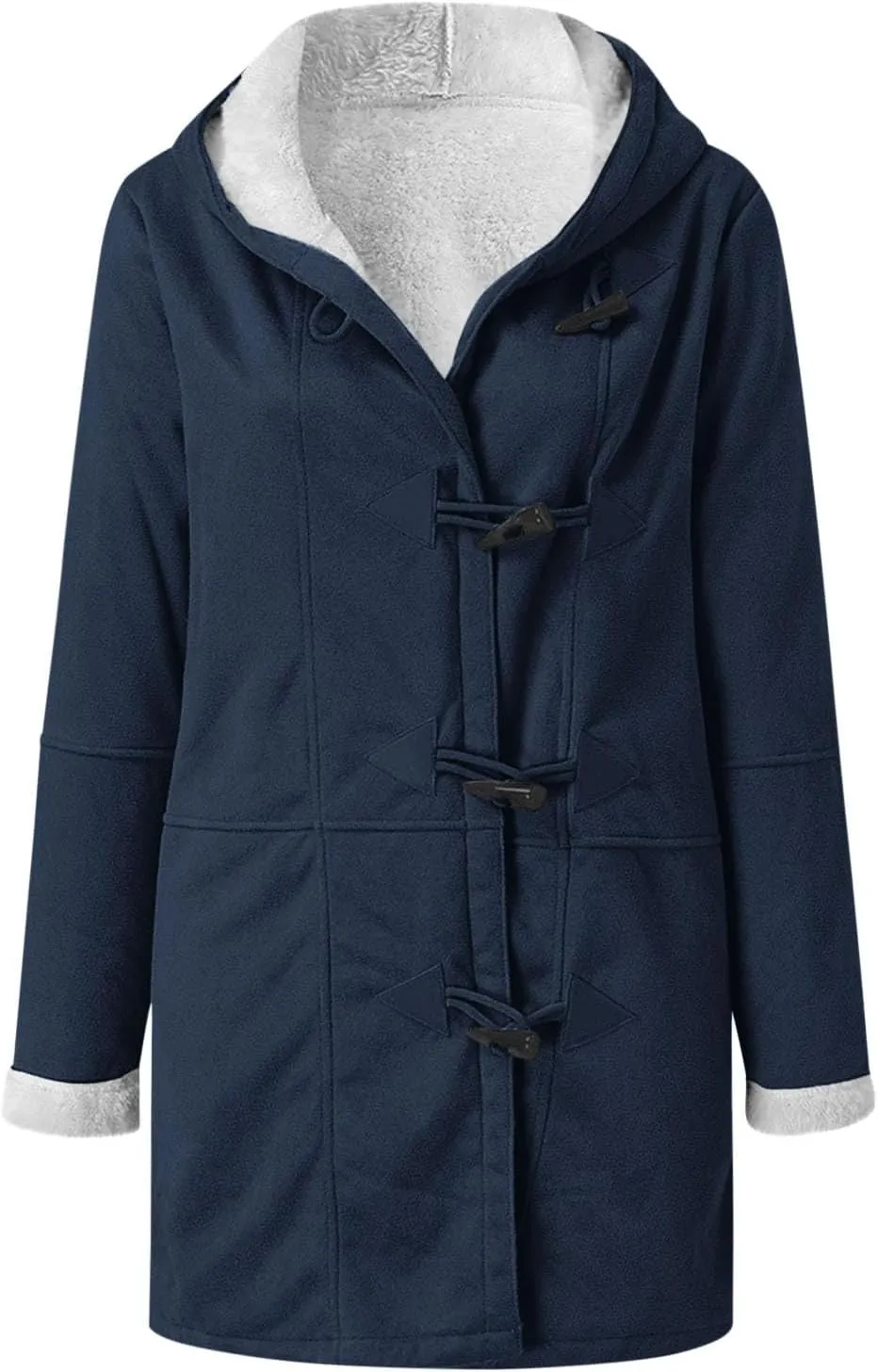 Womens Sherpa Lined Jackets Plus Size Winter Coats Faux Suede Pea Coat Warm Fleece Parka Outerwear
