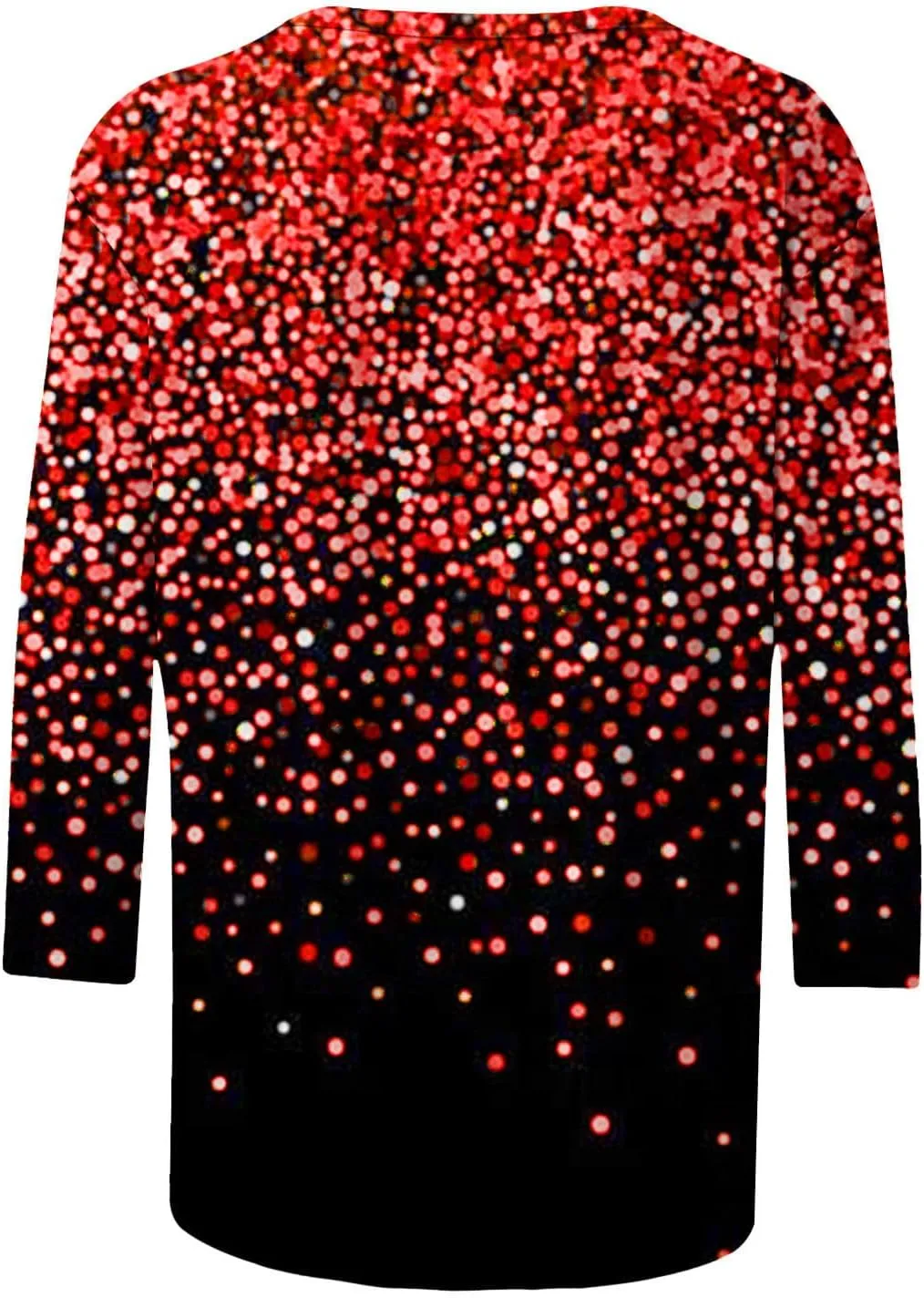 Womens Tops Dressy Casual 3/4 Sleeve Round Neck Shirt Funny False Sequin Print Loose Blouse Spring Summer Fashion Top