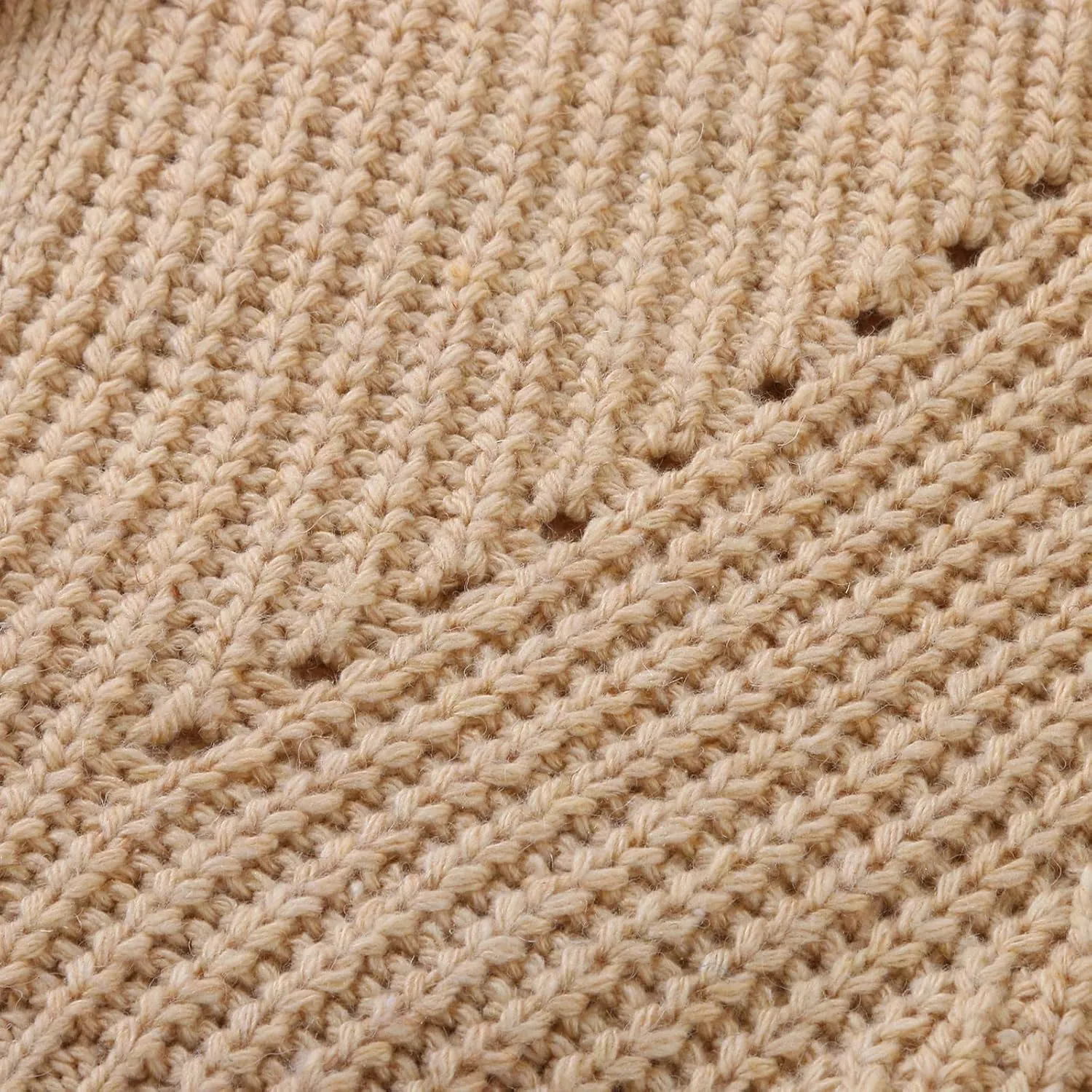 Womens Trendy Sweater Fall Vintage Thick Knitted V Neck Buttoned Long Sleeve Tunics Hollow Out Crochet Party Cardigan