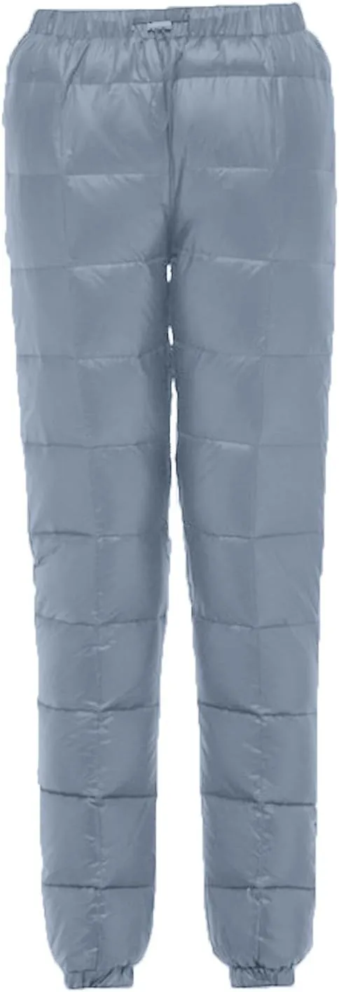 Women's Winter Warm Ski Snow Pants Windproof Padded Quilted Down Pants Thermal Trousers High Waist Outdoor Sweatpants