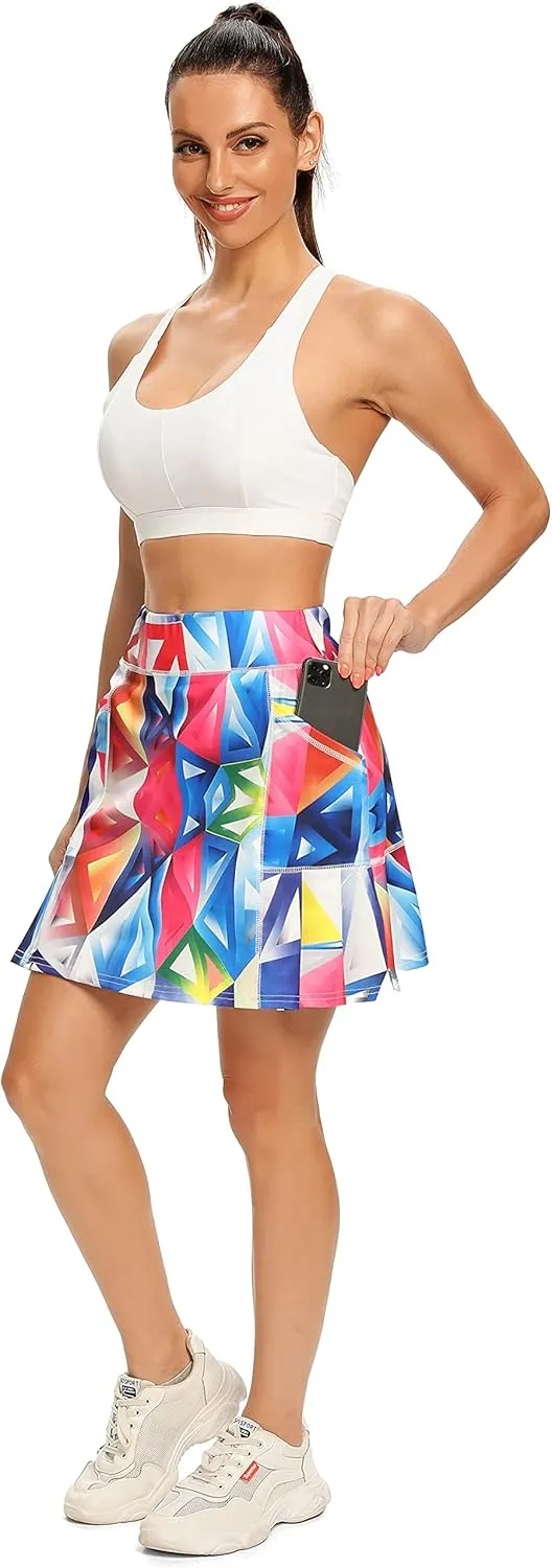 WOWENY Women's Athletic Tennis Skorts Skirts for Women Running Golf Skort with Pockets
