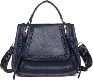 YAQUNICER Retro Tassel Saddle Bag Shoulder Bag Leopard Print Strap Tote Bags Satchel Purse