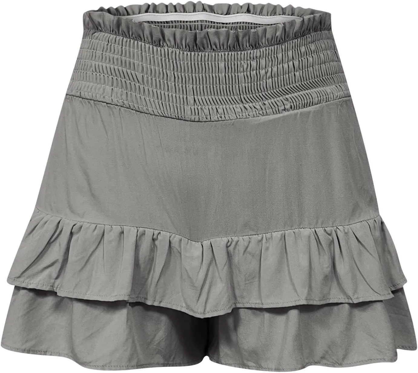 yardsong Shorts for Women 2024 Trendy Smocked High Waisted Ruffle Flowy Shorts Pleated Casual Loose Fit Boho Beach Shorts