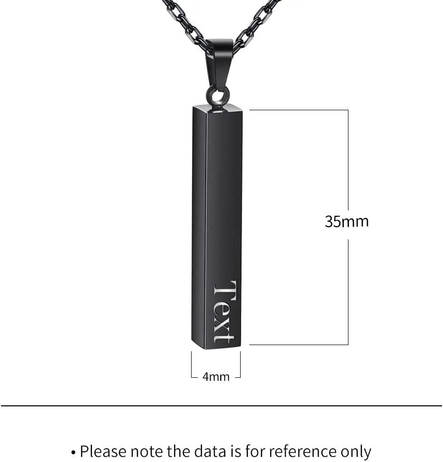 Yofair Custom Couples Necklace Personalized Vertical Bar Necklace Engraved Coordinate Bar Pendant Couples Gifts for Men Women