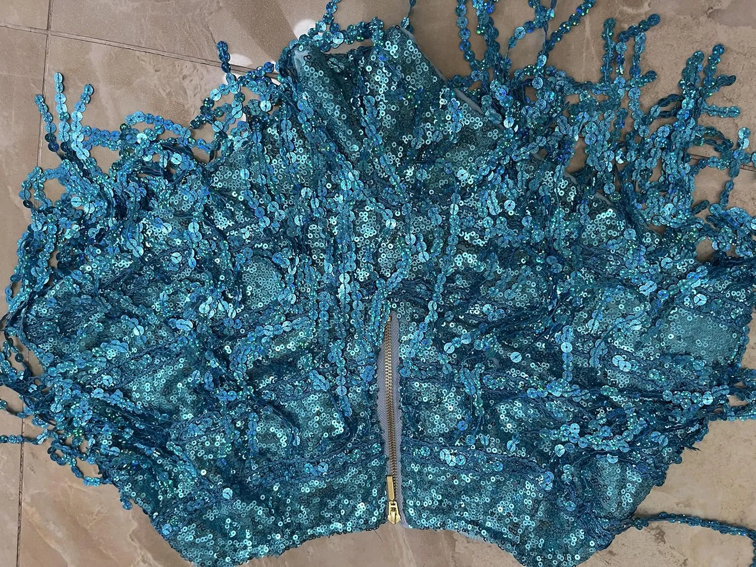 Yollmart Women's Sequins Tassel Skirts Shorts Booty Dance Festival Bottoms