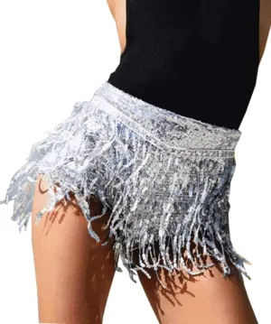 Yollmart Women's Sequins Tassel Skirts Shorts Booty Dance Festival Bottoms