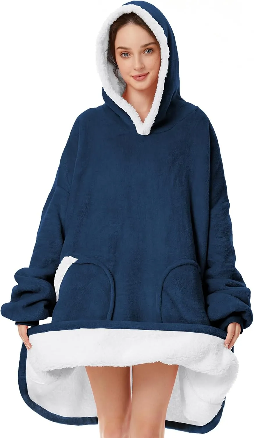 Zando Blanket Hoodie Wearable Blanket Kids and Adult Gift Comfy Blanket Hoodie Oversized Sweatshirt Sherpa Fleece