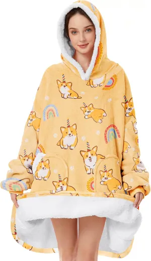 Zando Blanket Hoodie Wearable Blanket Kids and Adult Gift Comfy Blanket Hoodie Oversized Sweatshirt Sherpa Fleece