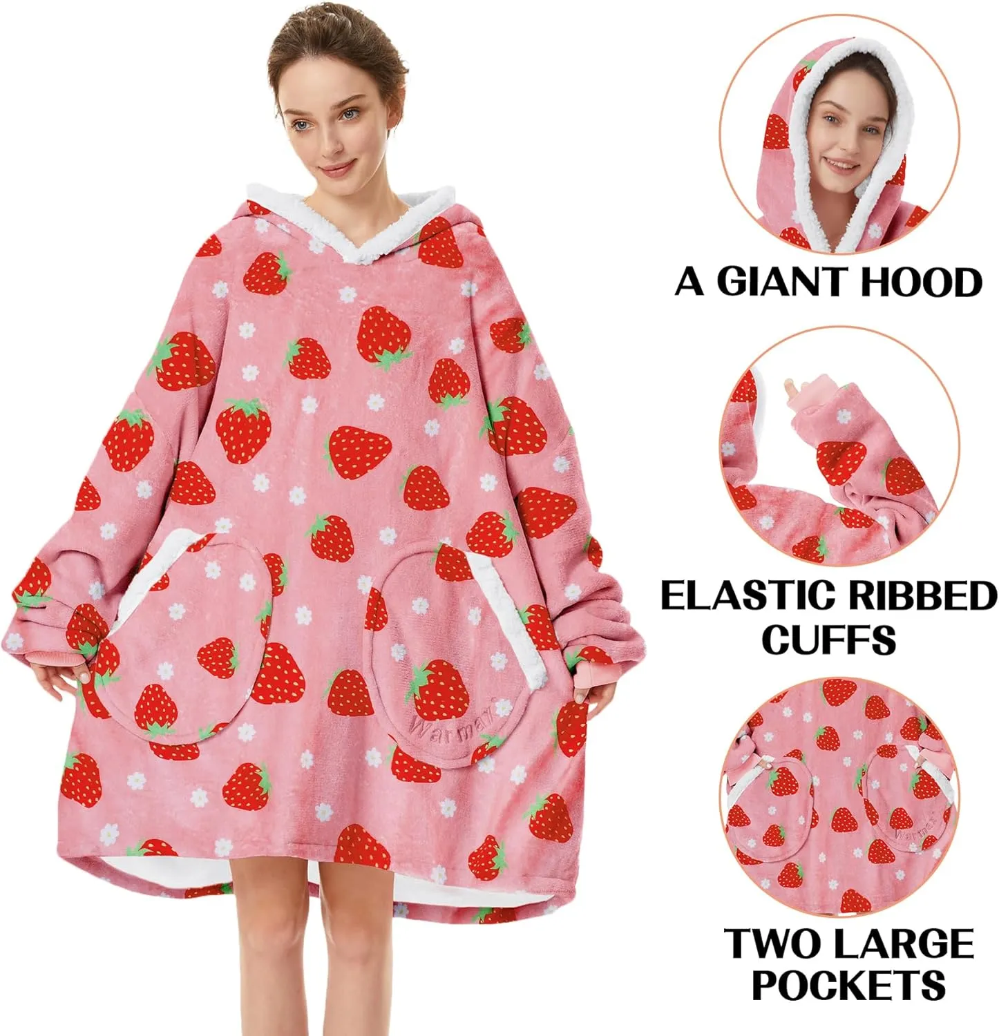 Zando Blanket Hoodie Wearable Blanket Kids and Adult Gift Comfy Blanket Hoodie Oversized Sweatshirt Sherpa Fleece
