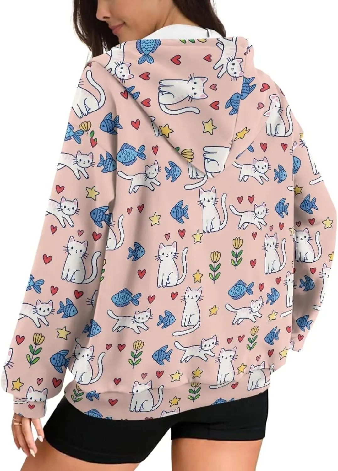 Zipper Hoodies for Women Oversized Sweatshirt with Pockets Sweater Hooded Sweatshirt Fall Clothes Activewear