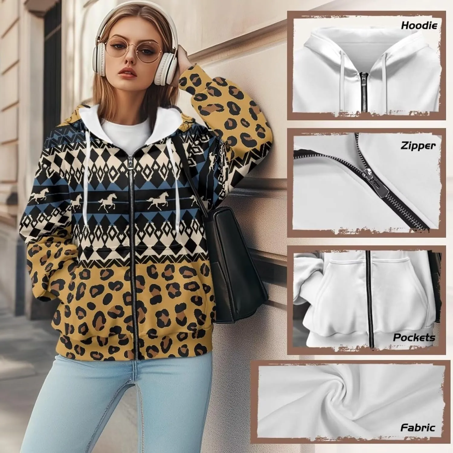 Zipper Hoodies for Women Oversized Sweatshirt with Pockets Sweater Hooded Sweatshirt Fall Clothes Activewear